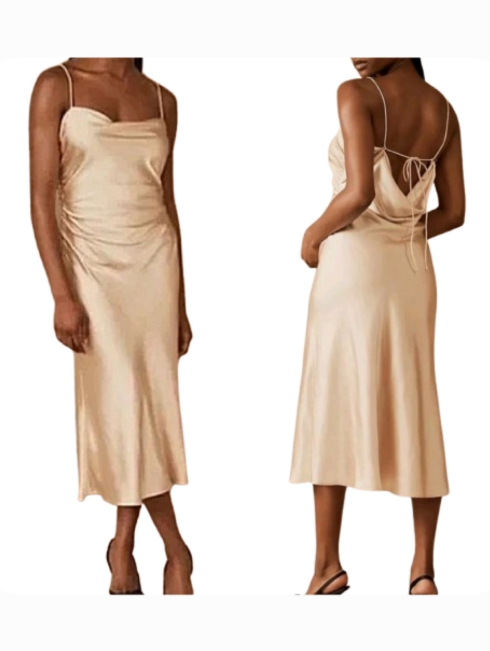 Anthropologie BHLDN SACHIN & BABI Satin Midi Winter Slip Dress